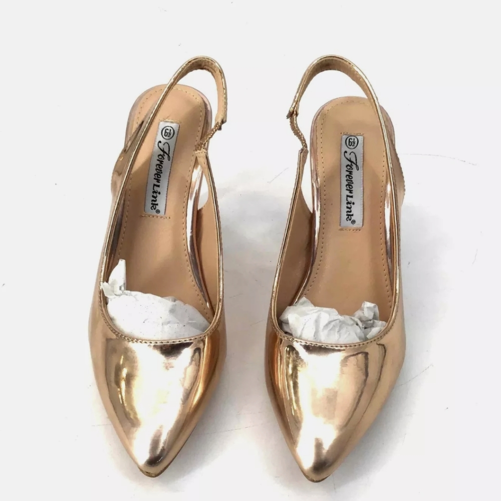 Forever Link Sanzi-1 Women's Rose Gold 3in pointed toe Heels Size 6.5 is new iob - Picture 2 of 7